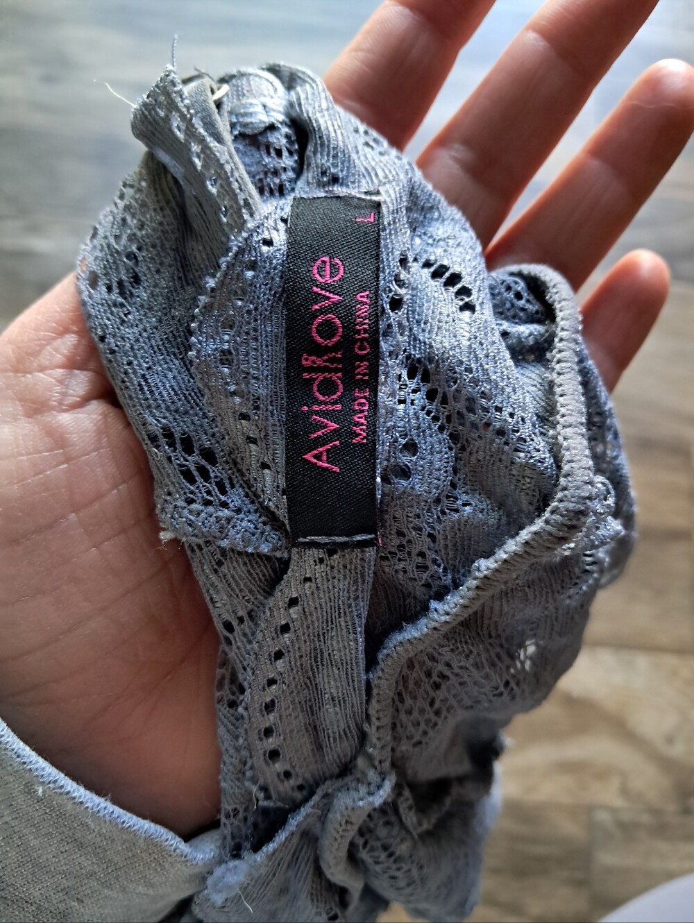 Grey Lace Teddy - Picture 3 of 3